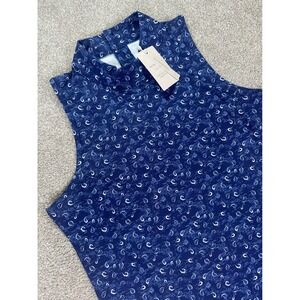 Peter Millar Women's Sleeveless Golf Polo Shirt Paisley Print‎ UPF 50+ S